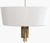 Cimarron Glass Pendant Light, Pearlized Gold, Brushed Metallic Nickel