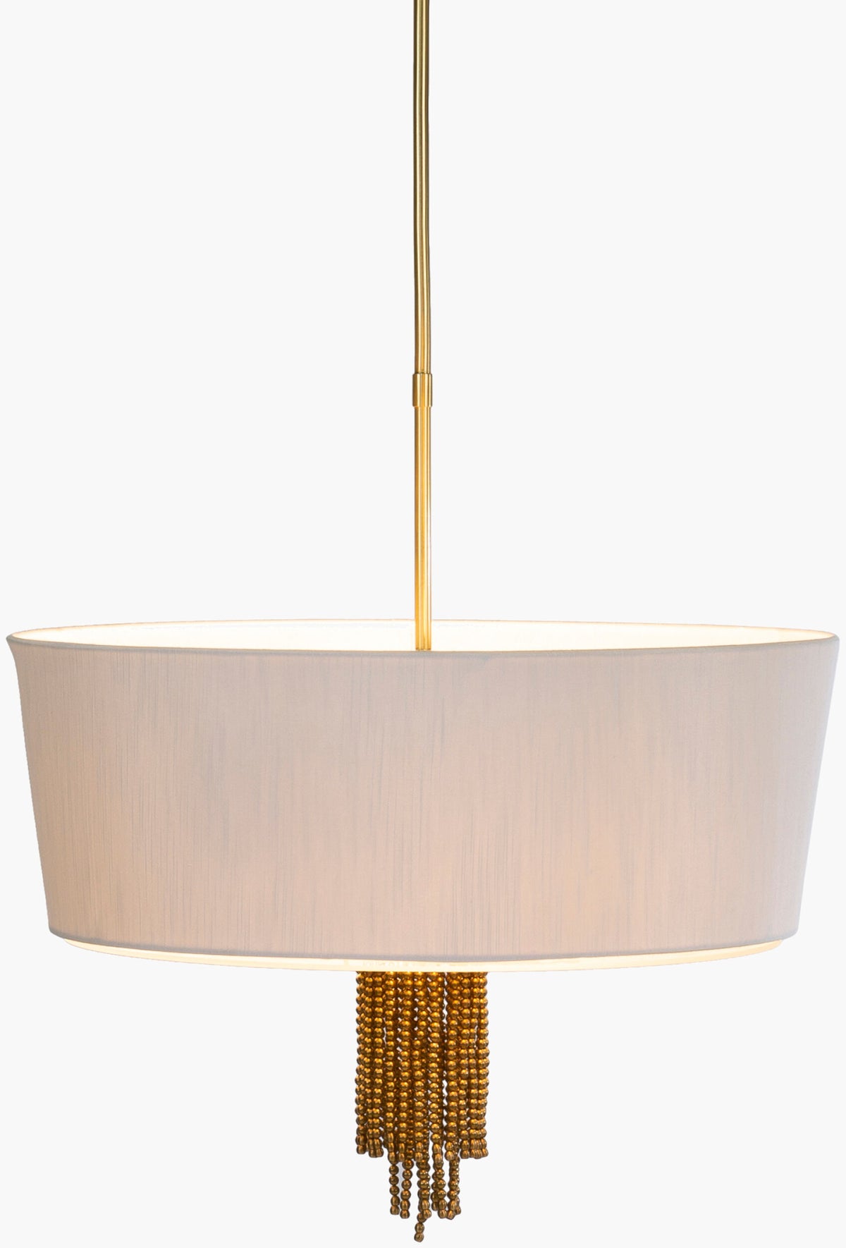Cimarron Glass Pendant Light, Pearlized Gold, Brushed Metallic Nickel