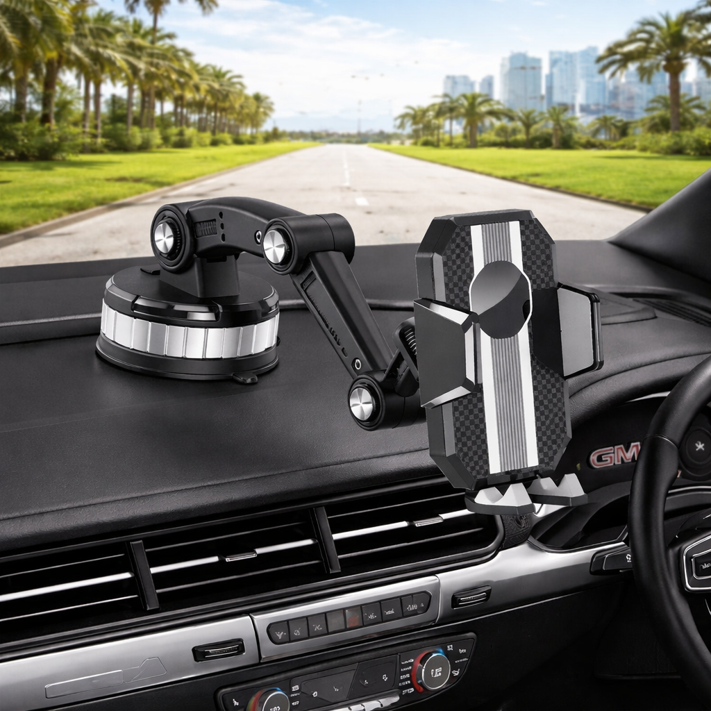Car Phone Holder With Suction Cup And Angle Adjustment