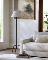 Calvinia 60" Iron Floor Lamp, Lacquered Black