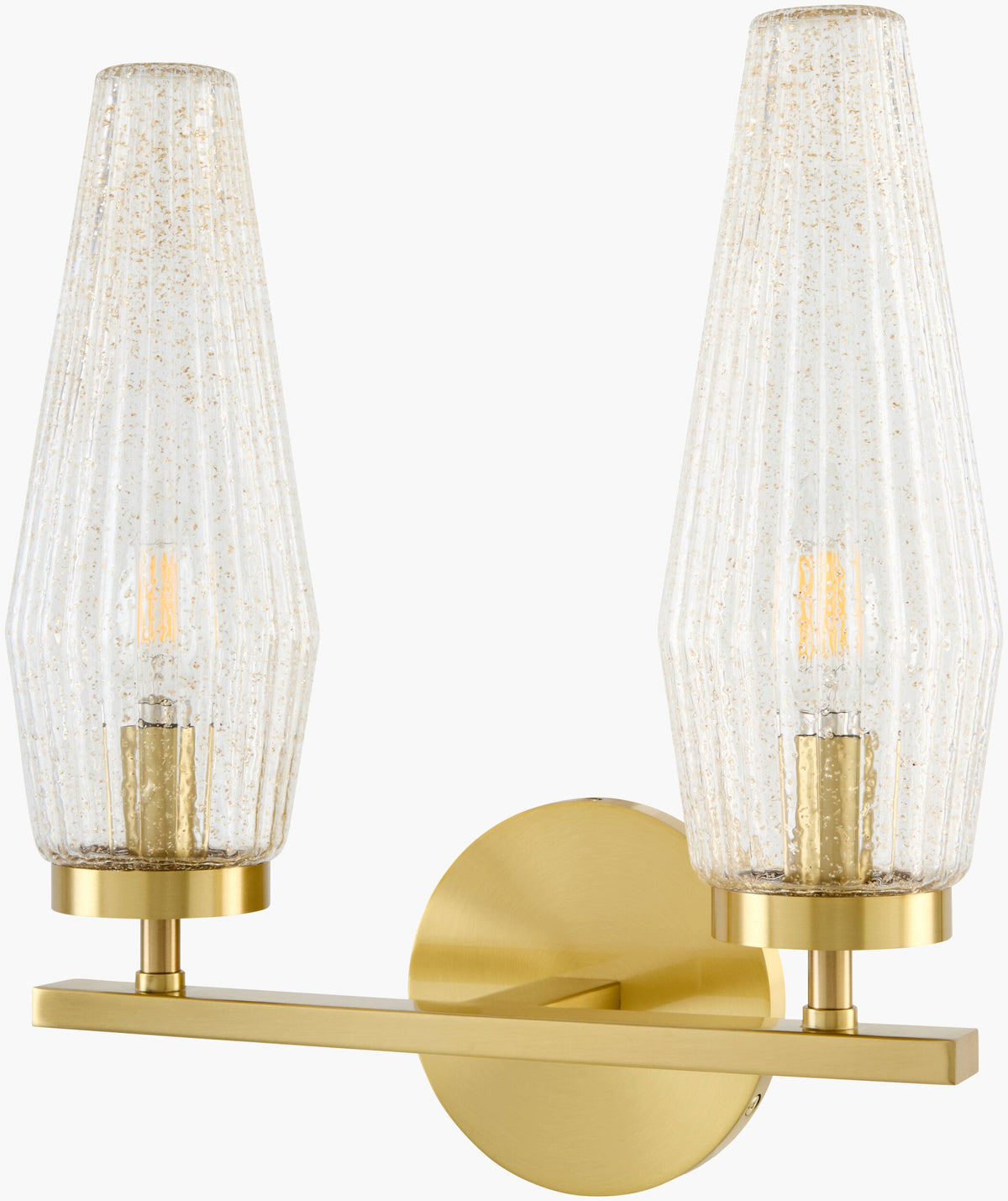 Caelis 14" Iron Wall Sconce, Metallic Metallic Brass
