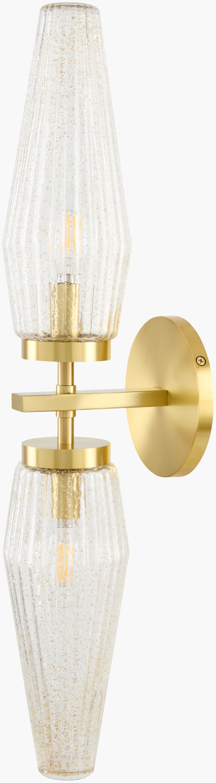 Caelis 24" Iron Wall Sconce, Metallic Metallic Brass
