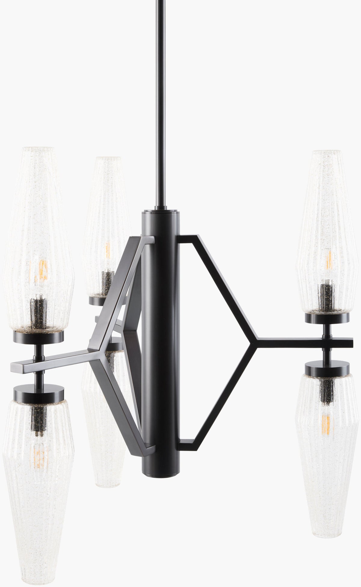 Caelis Iron Chandelier, Powder Coated Black (CLIS-010)