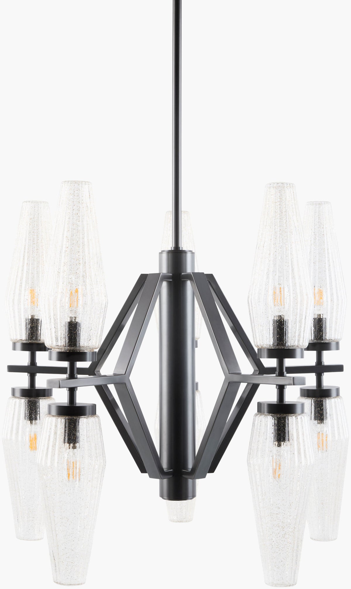 Caelis Iron Chandelier, Powder Coated Black (CLIS-012)
