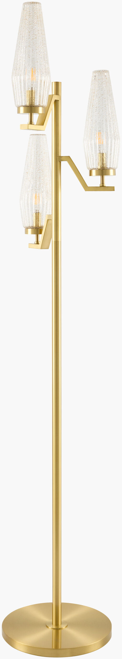 Caelis 65" Iron Floor Lamp, Plated Metallic Brass