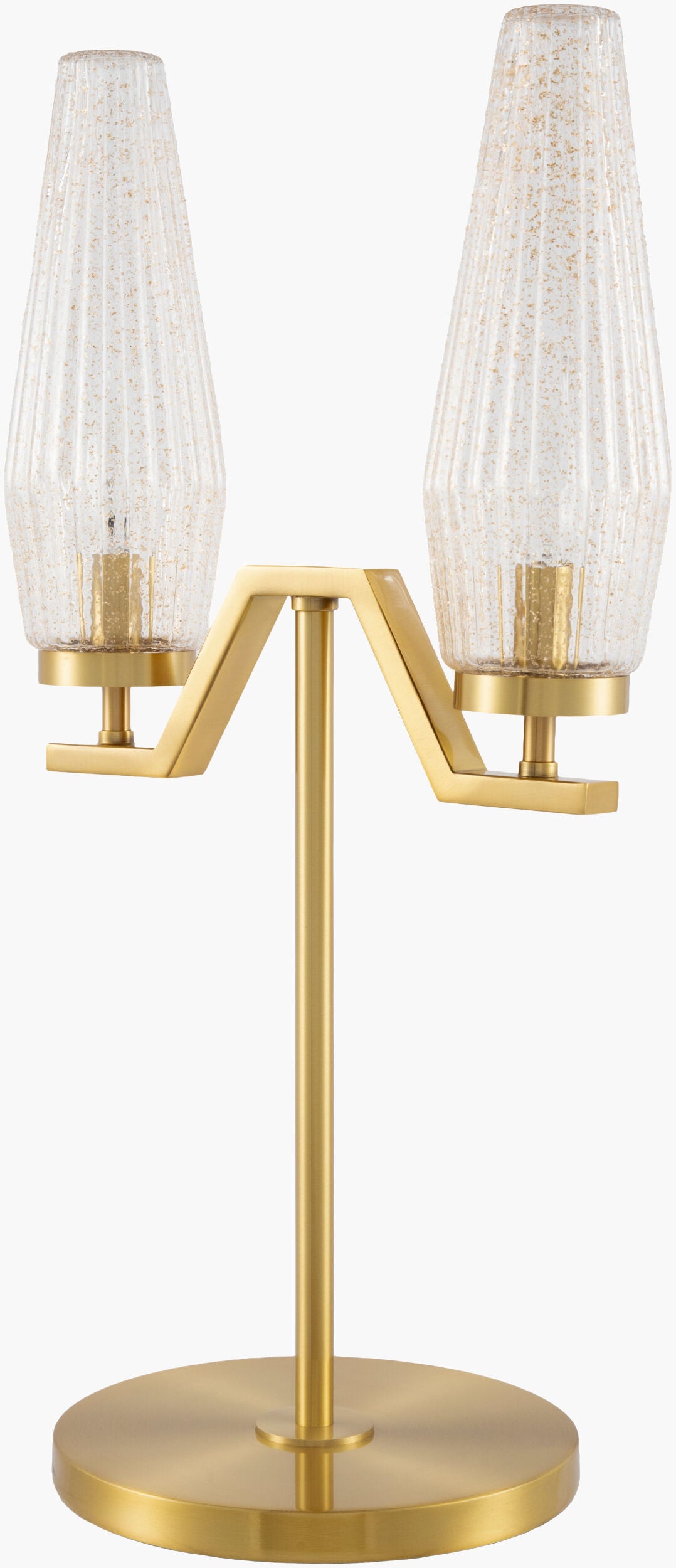 Caelis 23" Iron Table Lamp, Plated Metallic Brass