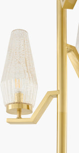 Caelis 65" Iron Floor Lamp, Plated Metallic Brass