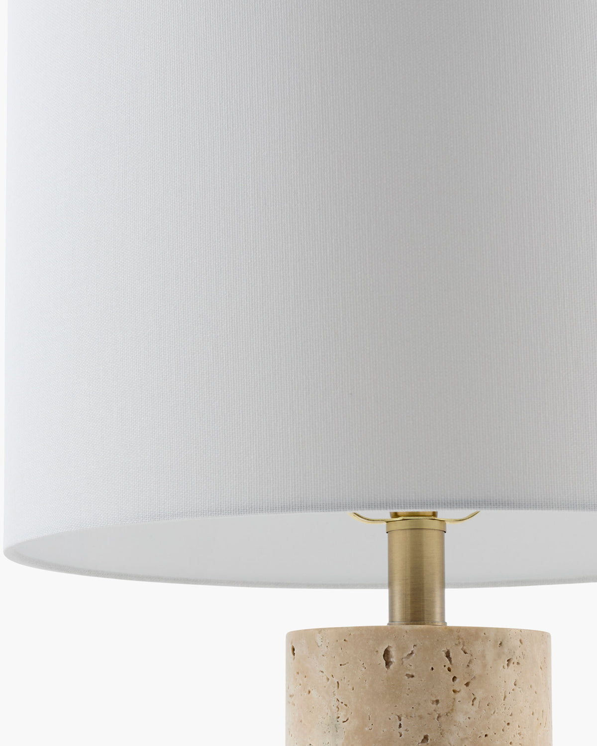 Colonna 26" Travertine Table Lamp, Natural Beige