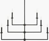 Calira Iron Chandelier, Lacquered Black