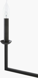 Calira Iron Chandelier, Lacquered Black