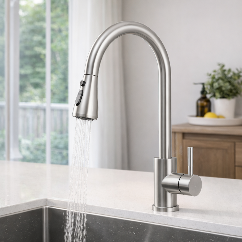 Kitchen Faucet With Pull-Out Spout And Spray Function