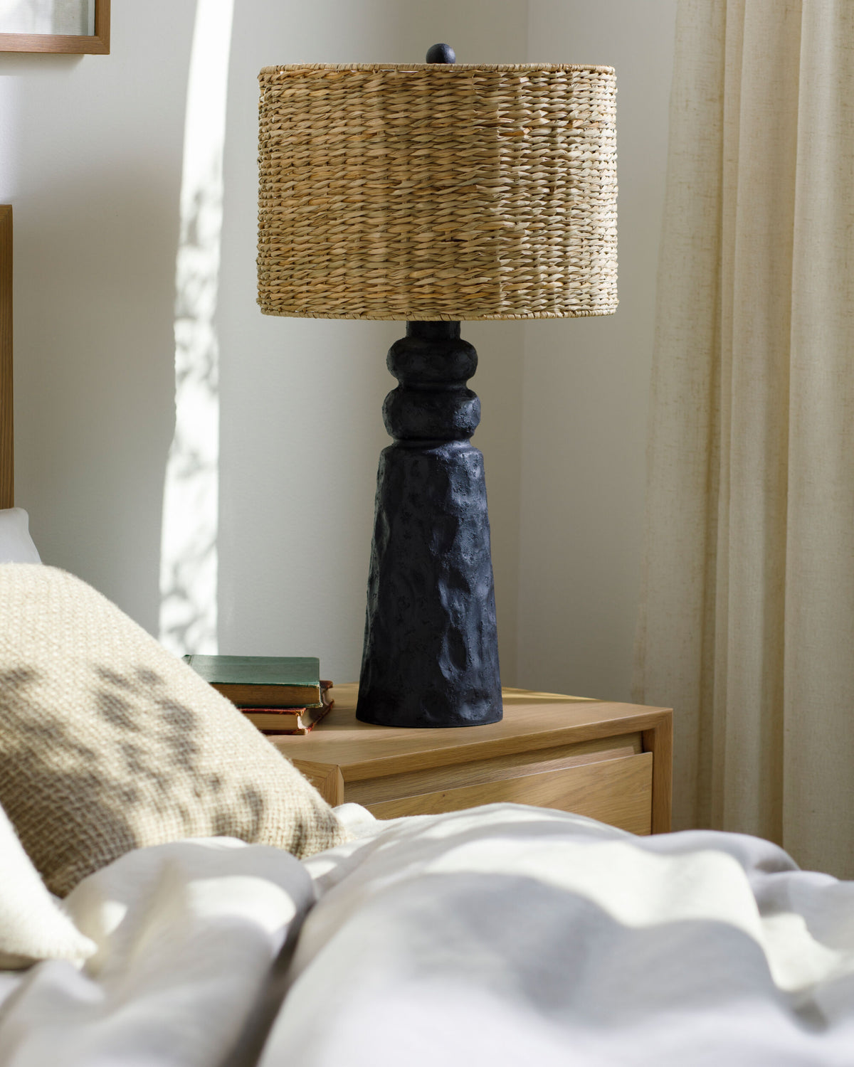 Conway 29" Resin Table Lamp, Painted Black