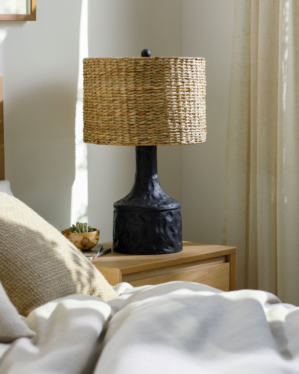 Conway 25" Resin Table Lamp, Painted Black