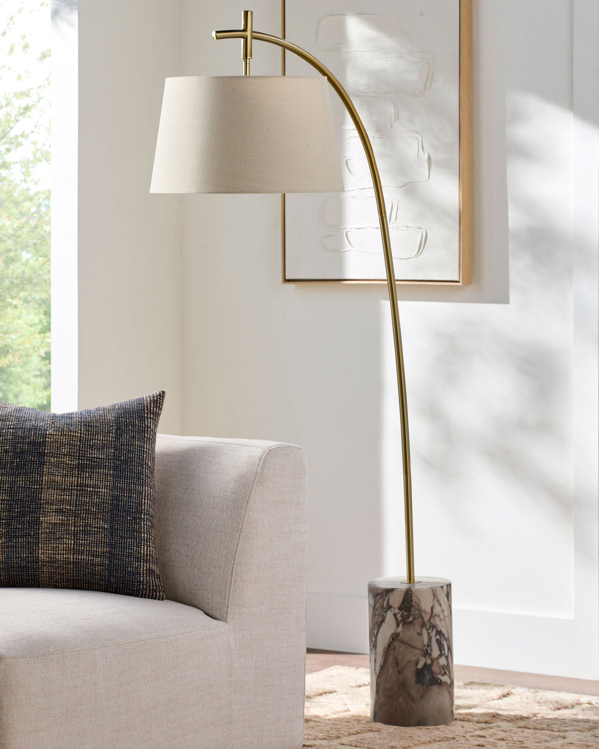 Cadenza 65" Iron Floor Lamp, Plated Metallic Gold