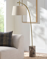 Cadenza 65" Iron Floor Lamp, Plated Metallic Gold