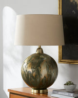 Cirello 31" Glass Table Lamp, Painted Metallic Gold