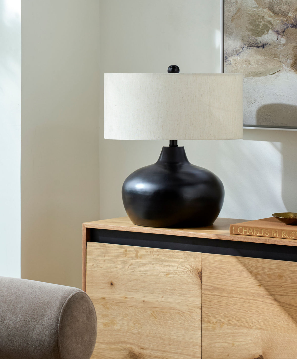 Carrizal 20" Iron Table Lamp, Powder Coated Black