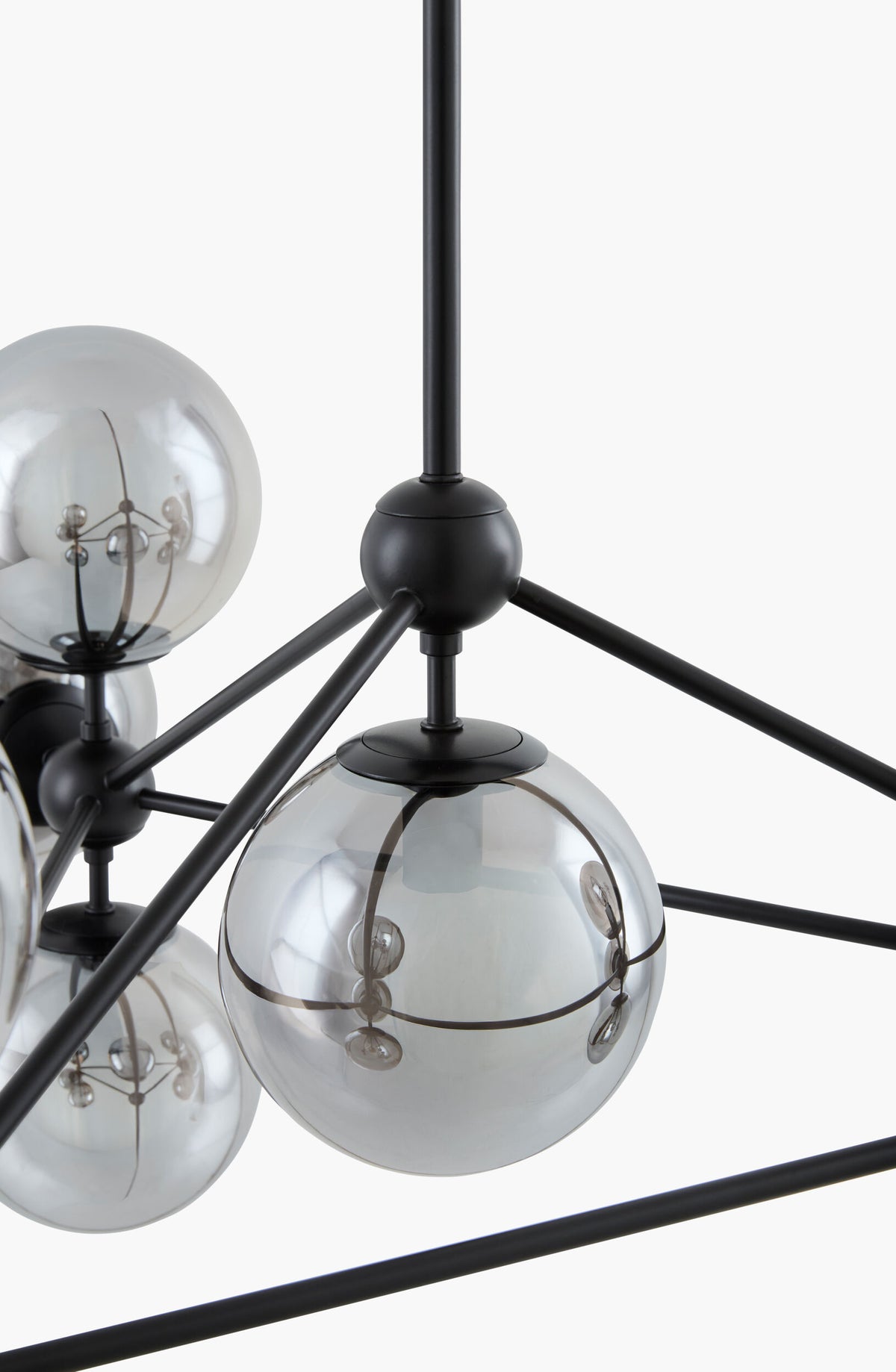 Cynara Iron Chandelier, Blackened Black, Brushed Gray
