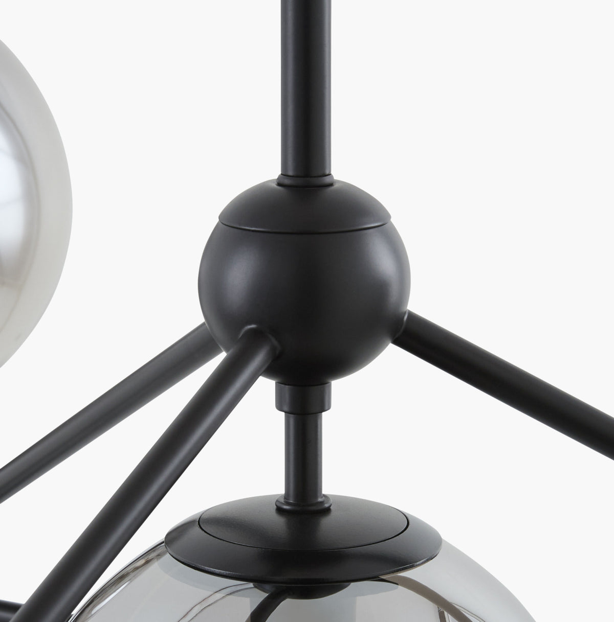 Cynara Iron Chandelier, Blackened Black, Brushed Gray