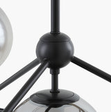 Cynara Iron Chandelier, Blackened Black, Brushed Gray