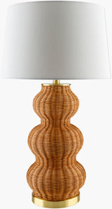 Cazorla 28" Rattan Table Lamp, Painted Tan