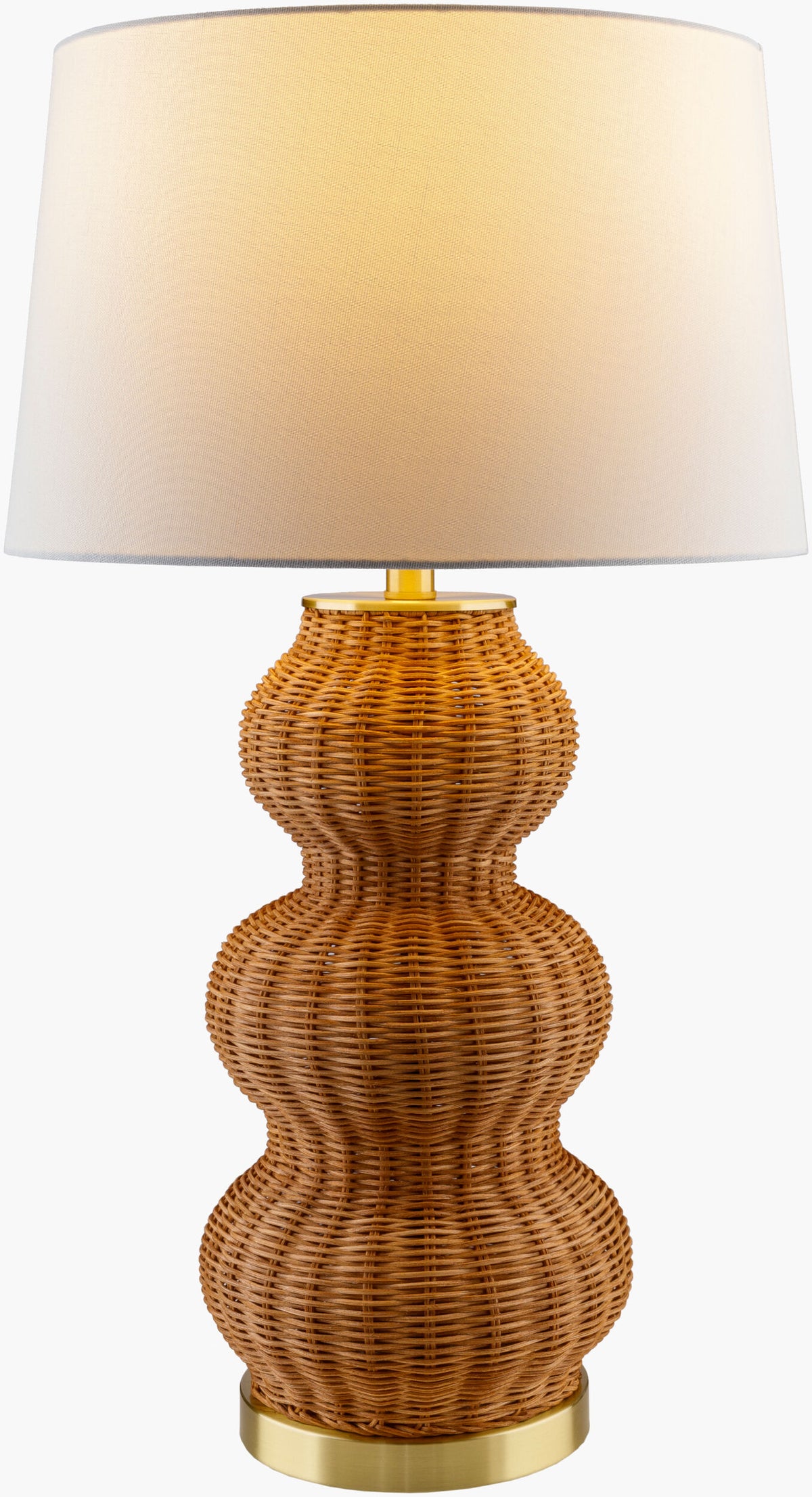 Cazorla 28" Rattan Table Lamp, Painted Tan