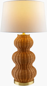 Cazorla 28" Rattan Table Lamp, Painted Tan