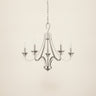 Nickel Candle Style Five Light Metal Dimmable Chandelier