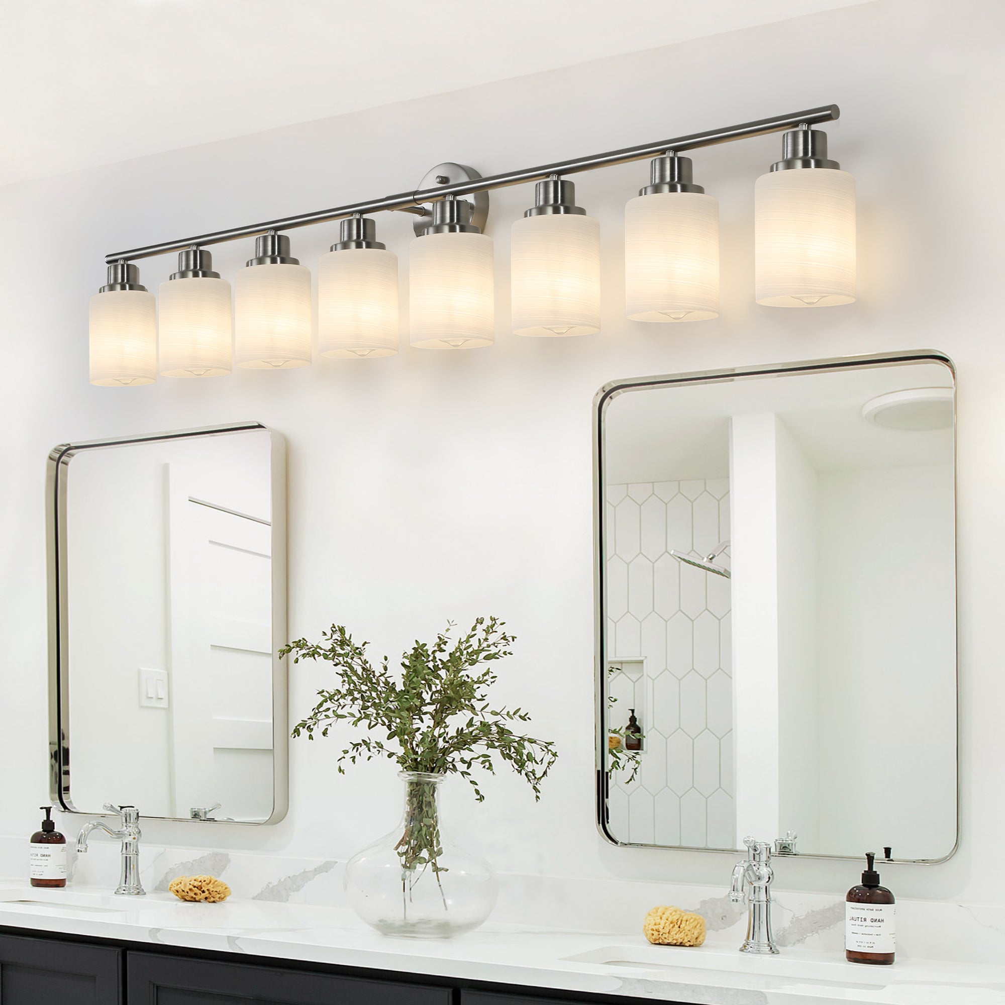 52" Modern 8-Light Vanity Wall Sconce Light Fixture
