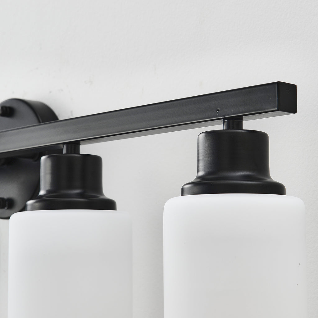 6-Light Matte Black Wall Lamps with White Light Fixture