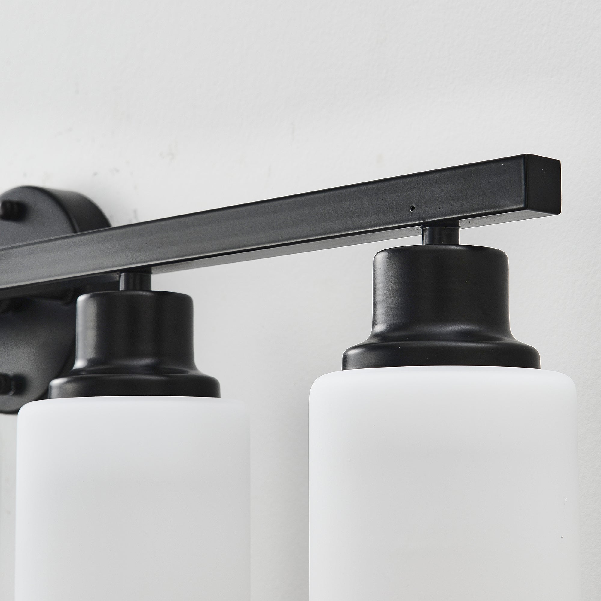 6-Light Matte Black Wall Lamps with White Light Fixture
