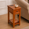 Mission-Style End Table with Drawer & Shelf, Walnut