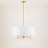 5-Light White Drum Shade Chandelier