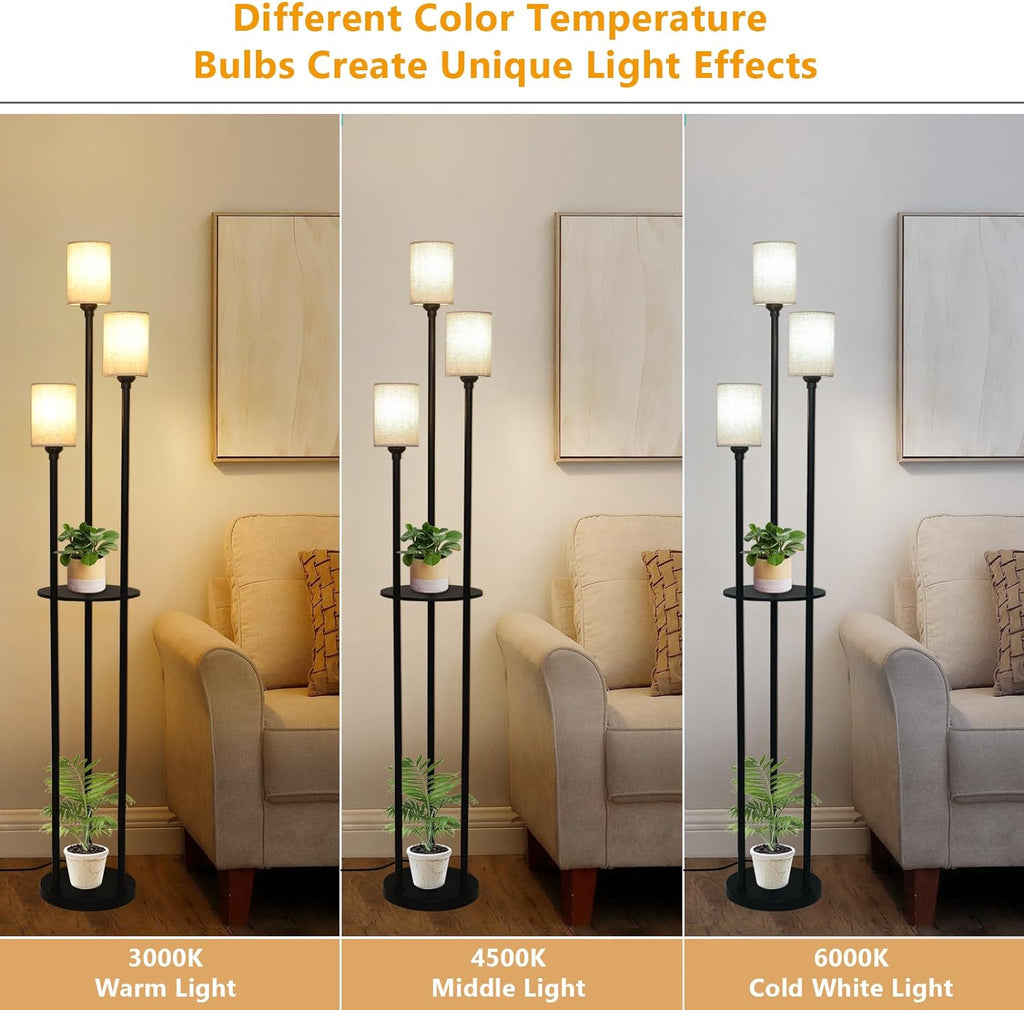 Floor Lamp with Shelves