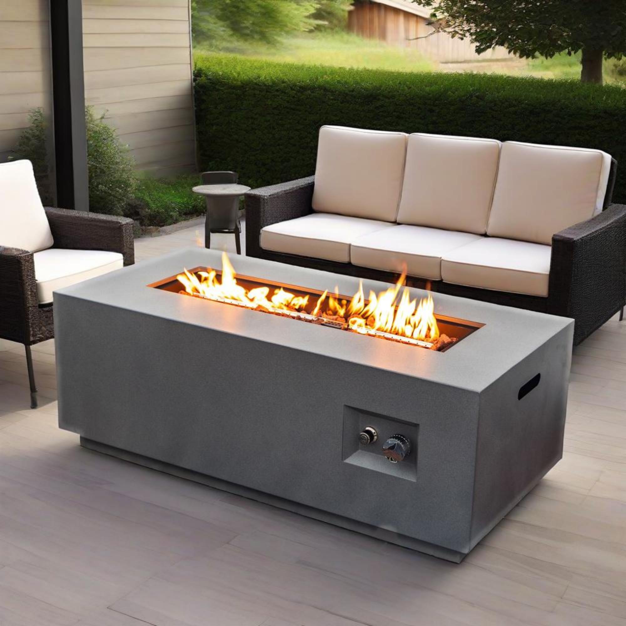 42" Propane Gas Fire Pit Table 2-Pieces