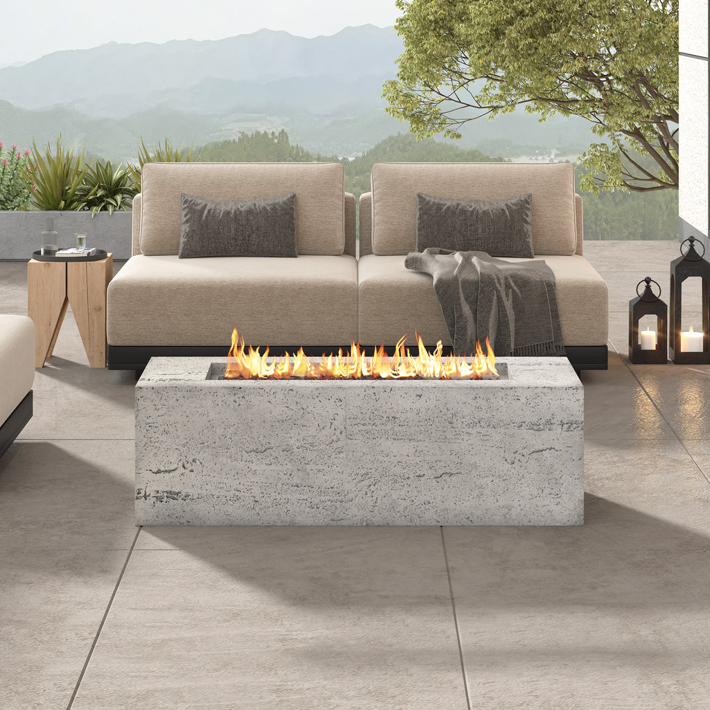 U_STYLE 2-Piece Fire Pit Set: 41.9" Propane Fire Pit (40