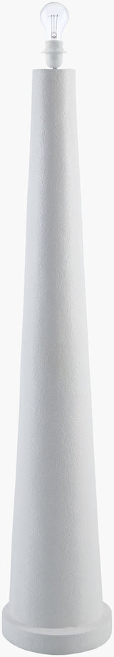 Docia 61" Polystyrene Floor Lamp, Hand Painted White