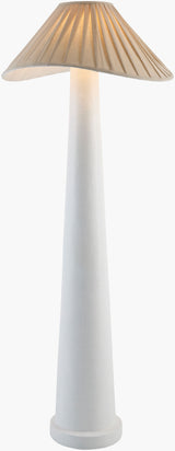 Docia 61" Polystyrene Floor Lamp, Hand Painted White