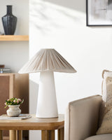 Docia 19" Ceramic Table Lamp, Hand Painted White