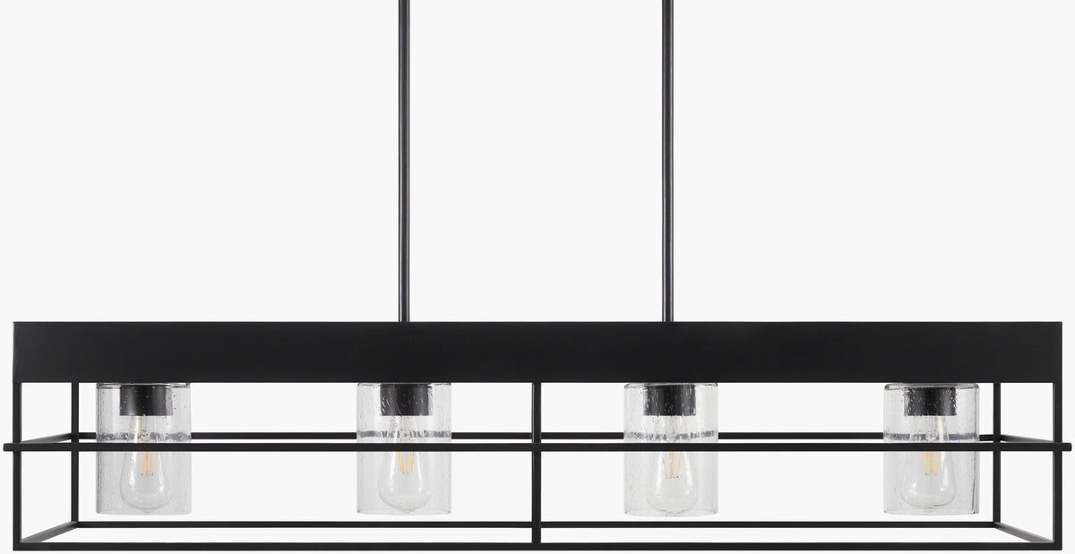 Didier Iron Chandelier, Painted Black
