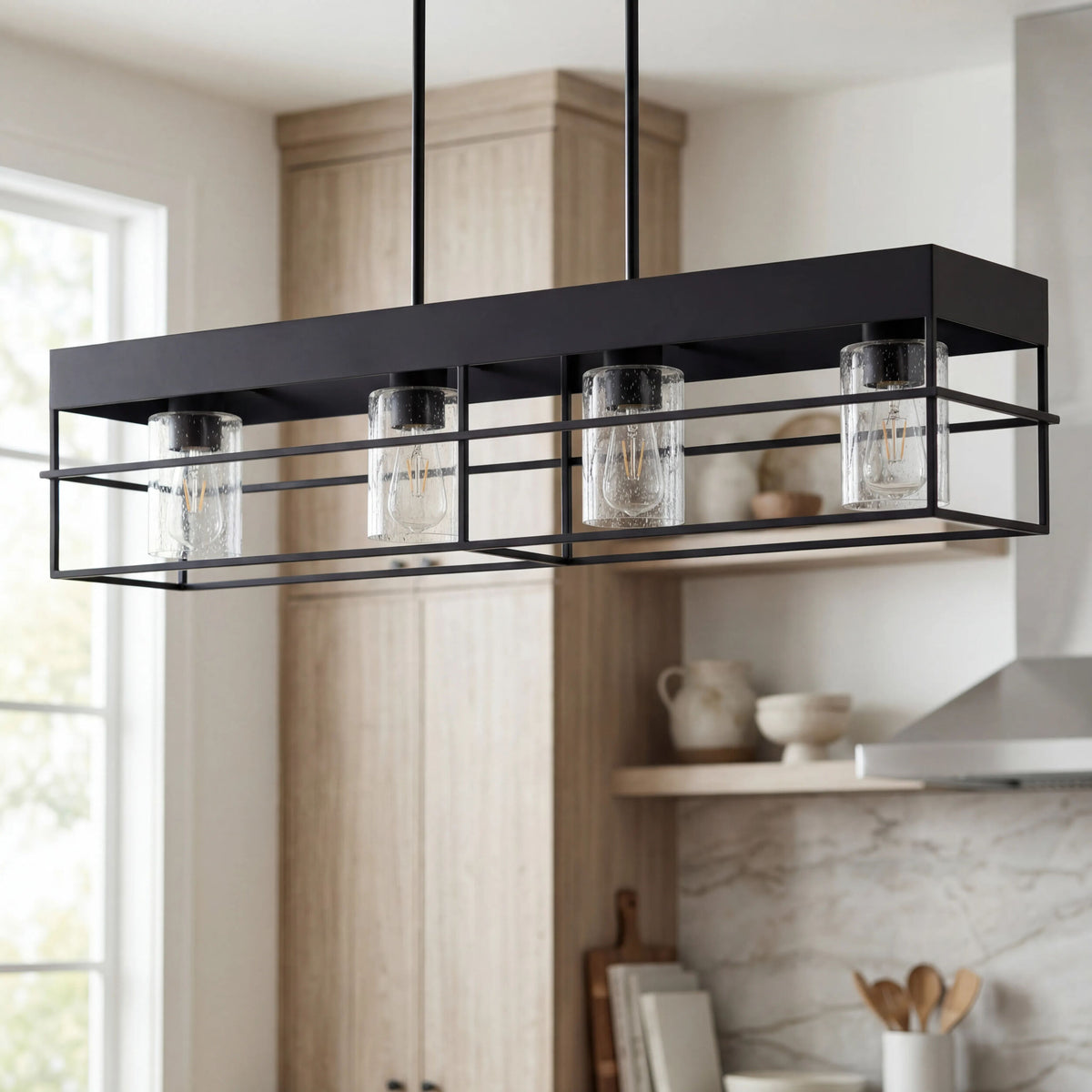 Didier Iron Chandelier, Painted Black