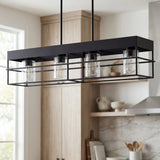 Didier Iron Chandelier, Painted Black