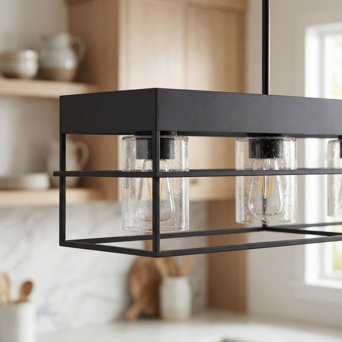 Didier Iron Chandelier, Painted Black