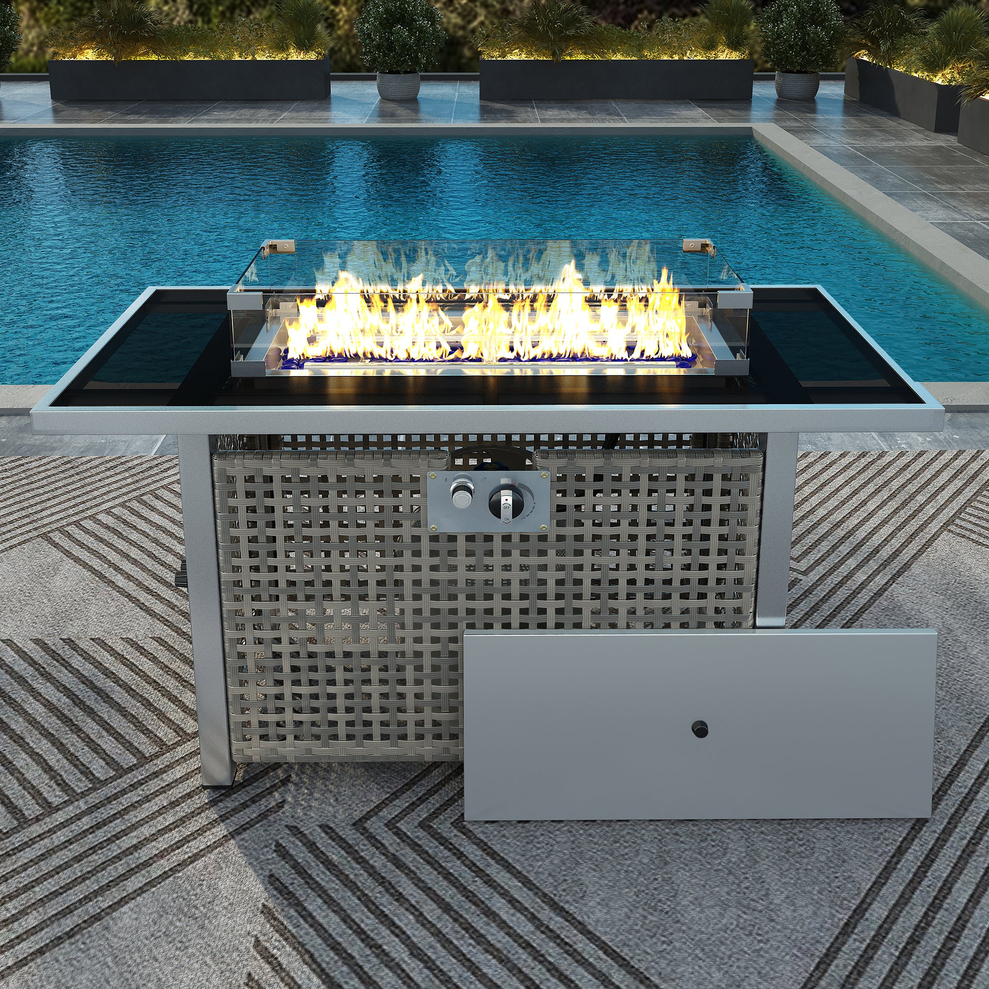 K&K 43" Propane Gas Fire Pit Table