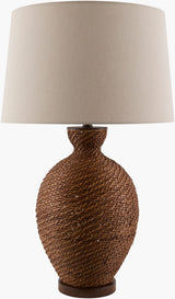 Dingle 32" Rattan Table Lamp, Painted Dark Brown