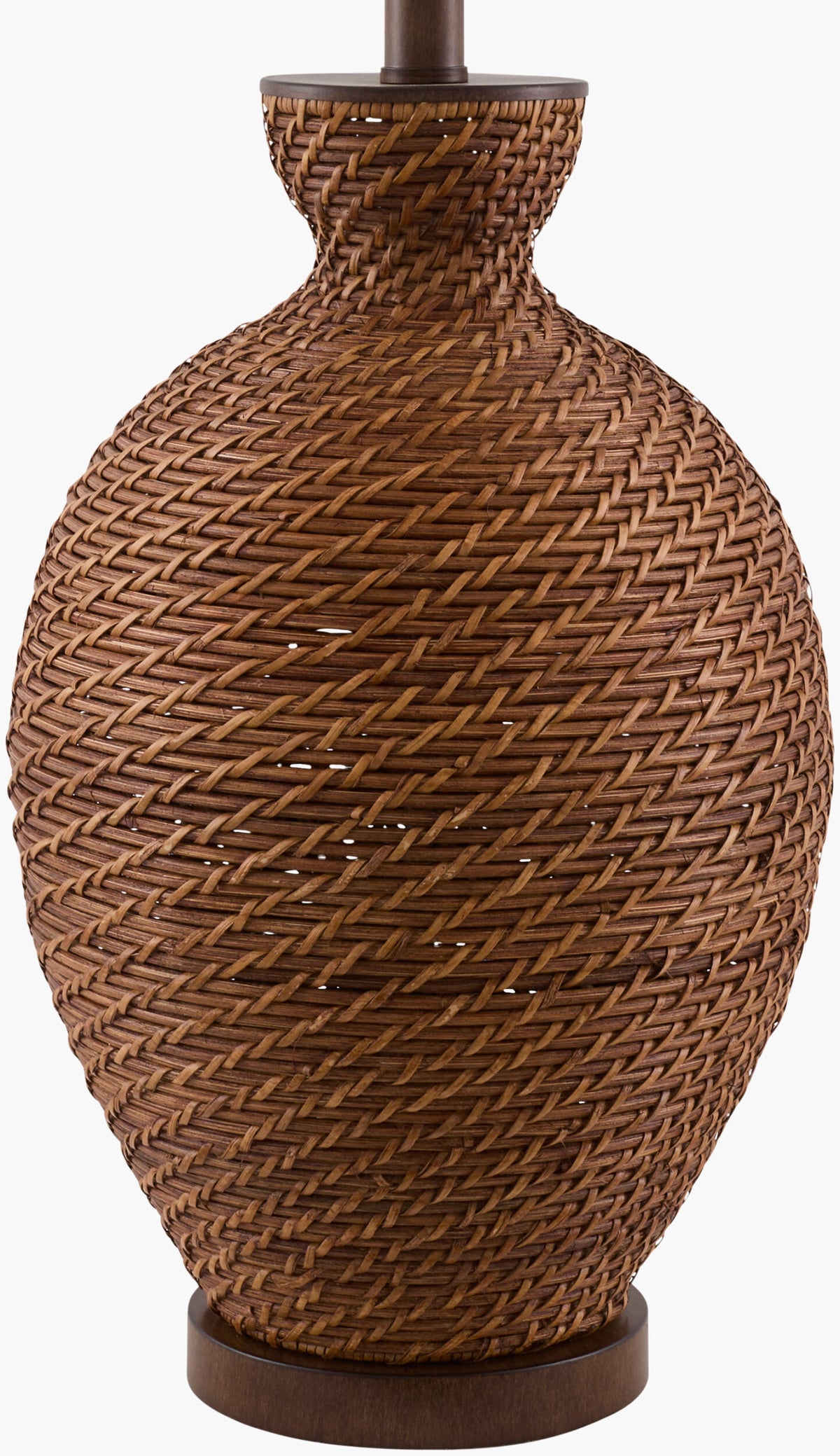 Dingle 32" Rattan Table Lamp, Painted Dark Brown
