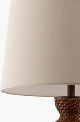Dingle 32" Rattan Table Lamp, Painted Dark Brown