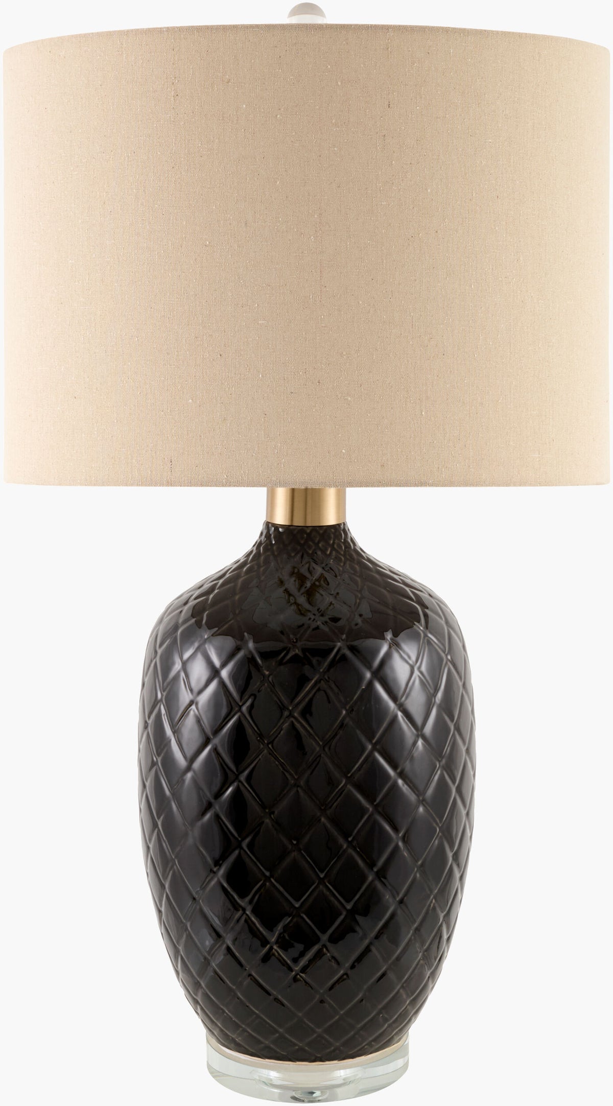 Delfora 31" Ceramic Table Lamp, Glazed Black