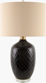 Delfora 31" Ceramic Table Lamp, Glazed Black