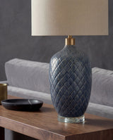 Delfora 31" Ceramic Table Lamp, Glazed Medium Gray